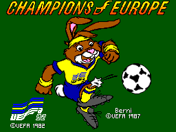 Champions of Europe title screen for Sega Master System